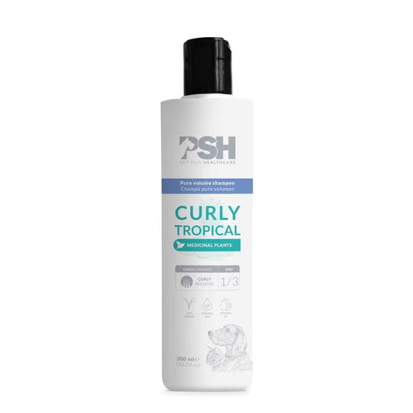 PSH Curly Tropical Shampoo – Plant Extract Formula, 300ml, Nourishes Coats