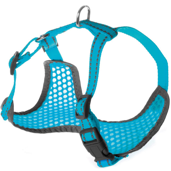 Record Fluo Turquoise Harness – Airy Mesh Dog Harness with Reflectors, Small Size