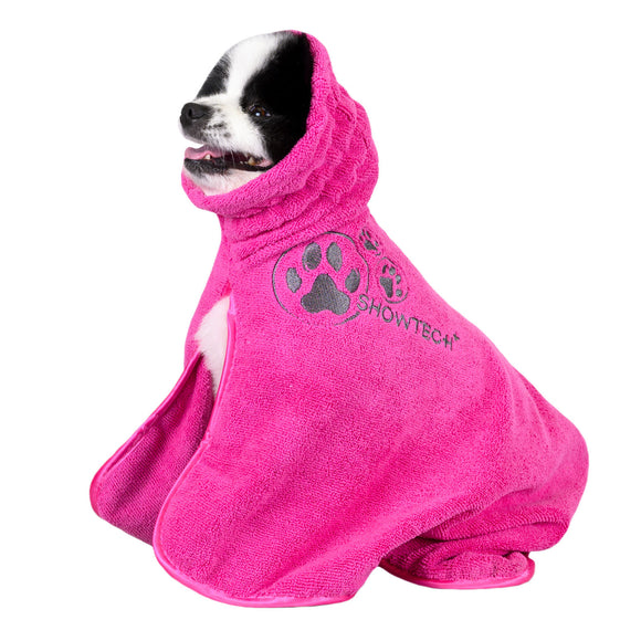 Show Tech Dry Dude Quick-Drying Microfiber Bathrobe Towel, Intense Pink, M/L Size