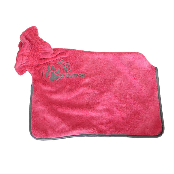 Show Tech Dry Dude Microfiber Bathrobe Towel – Quick-Drying, Candy Pink, M/L Size