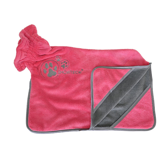 Show Tech Dry Dude Microfiber Bathrobe Towel – Quick-Drying, Candy Pink, Size S