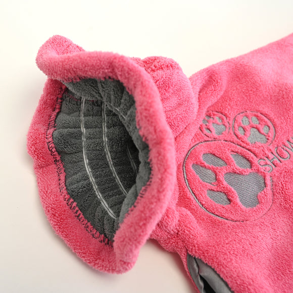 Show Tech Dry Dude Microfiber Bathrobe Towel – Quick-Drying, Candy Pink, Size S