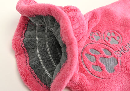 Show Tech Dry Dude Microfiber Bathrobe Towel – Quick-Drying, Candy Pink, M/L Size