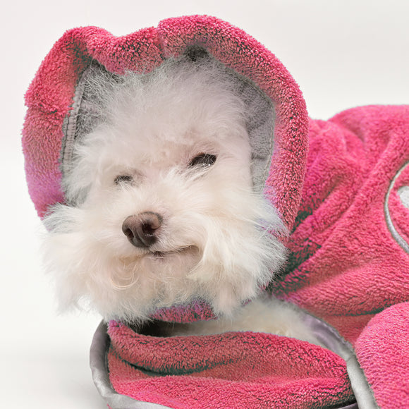 Show Tech Dry Dude Microfiber Bathrobe Towel – Quick-Drying, Candy Pink, Size S