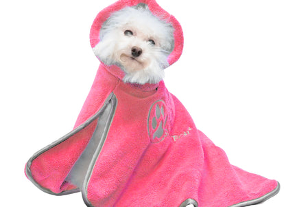 Show Tech Dry Dude Microfiber Bathrobe Towel – Quick-Drying, Candy Pink, M/L Size