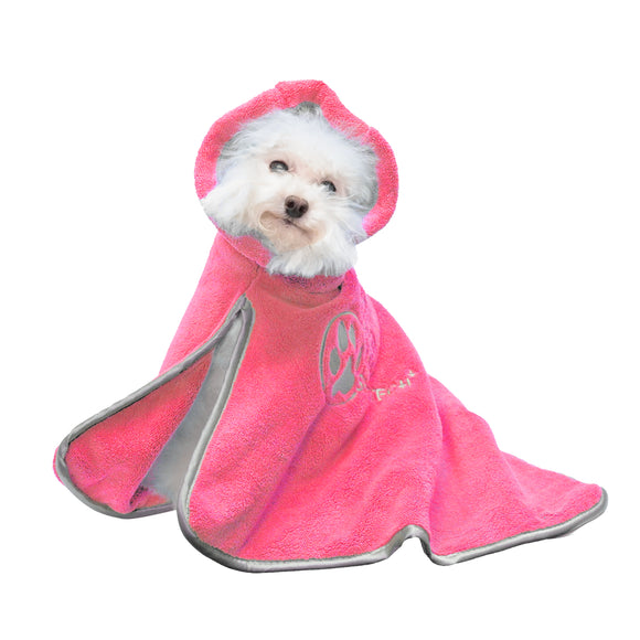 Show Tech Dry Dude Microfiber Bathrobe Towel – Quick-Drying, Candy Pink, Size S