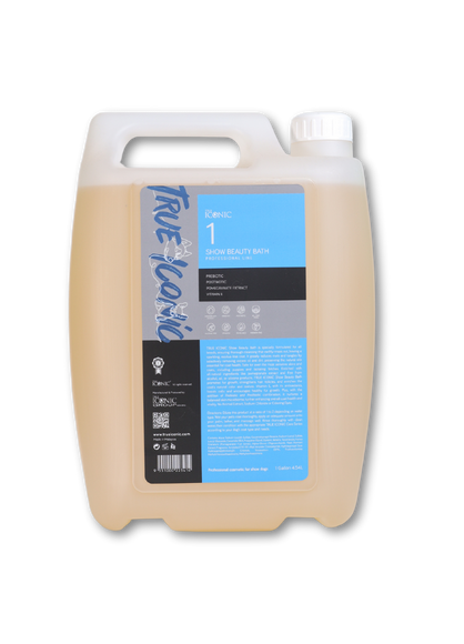 True Iconic Show Beauty Bath Shampoo – Gentle Deep-Cleaning Formula, All Coat Types, 4546ml with Pump