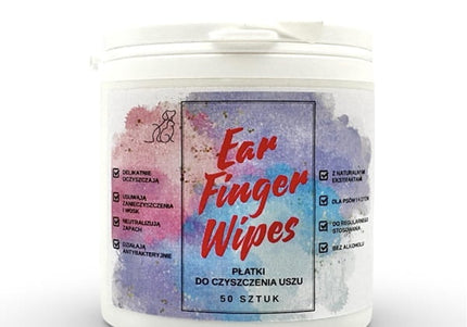4Paws Ear Finger Wipes – Gentle Cleaning Pads with Secure Fit, 50 Pack