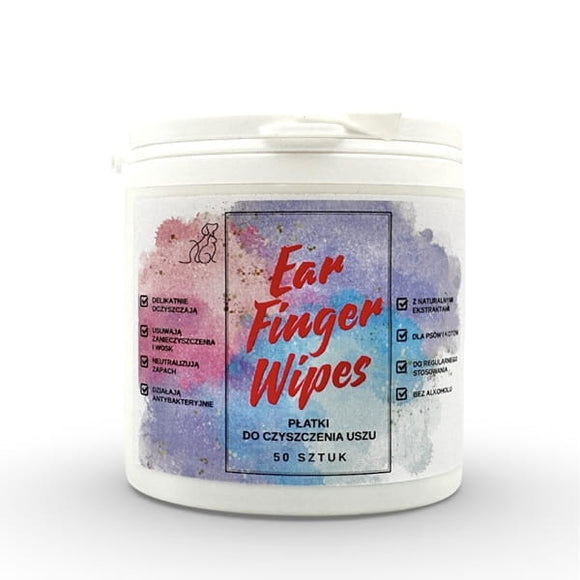 4Paws Ear Finger Wipes – Gentle Cleaning Pads with Secure Fit, 50 Pack
