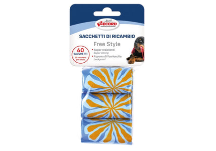 Record Excrement Bags – Light Blue Leak-Resistant Waste Bags, 3 Roll Pack