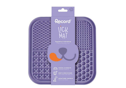 Record Square Lick Mat – Lilac Silicone Slow-Feeding Surface, Calming Design