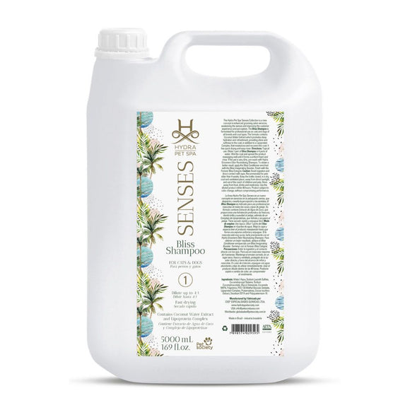 Hydra Pet Spa Senses Bliss Shampoo – Moisturizing Regenerating Formula with Coconut Water, 5L