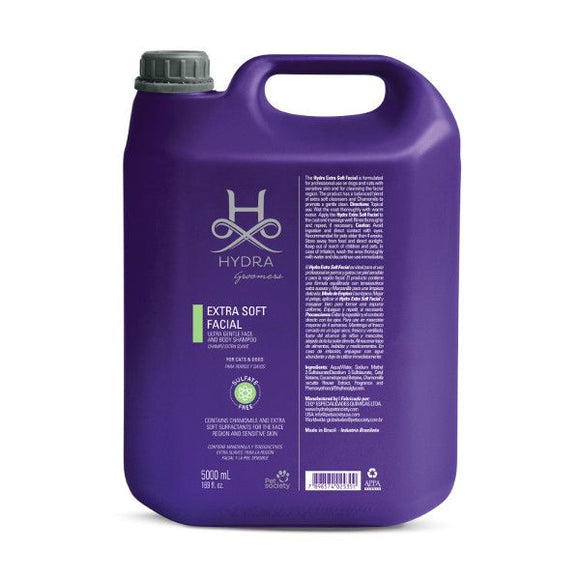 Hydra Groomers Extra Soft Facial Shampoo – Hypoallergenic Cleanser, Gentle Formula, 5L
