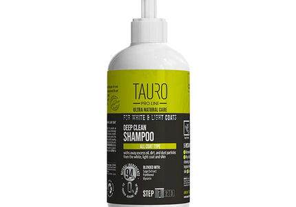 Tauro Pro Line Ultra Natural Care Deep Clean Shampoo – Brightening Formula for White and Light Coats