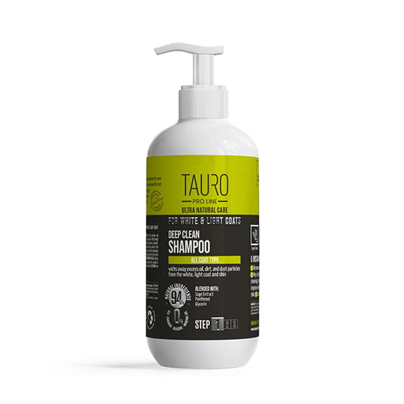 Tauro Pro Line Ultra Natural Care Deep Clean Shampoo – Brightening Formula for White and Light Coats