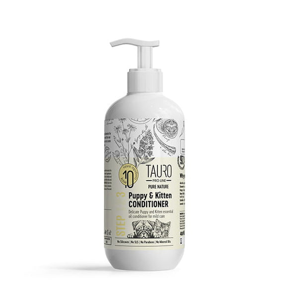 Tauro Pro Line Pure Nature Puppy & Kitten Conditioner – Gentle Formula with Natural Essential Oils, 400ml