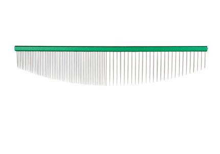 Chadog Ideal Dog Green Half Moon Comb – 19cm, 80 Teeth, Dual Spacing Design