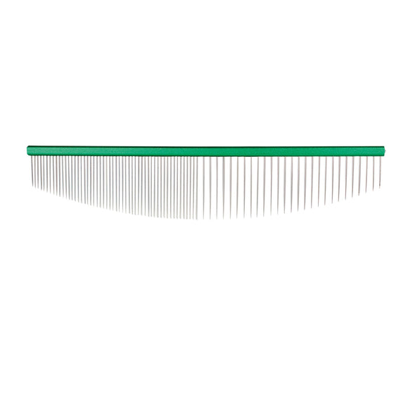 Chadog Ideal Dog Green Half Moon Comb – 19cm, 80 Teeth, Dual Spacing Design