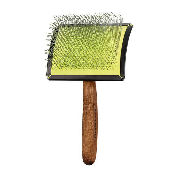 Artero Maya Curved Slicker Brush Large – Short Hard Pins, Ergonomic Grooming Tool