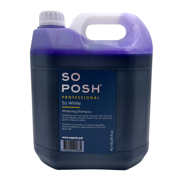 So Posh So White Whitening Shampoo – Moisturizing Coat Brightener, 4L Salon Size
