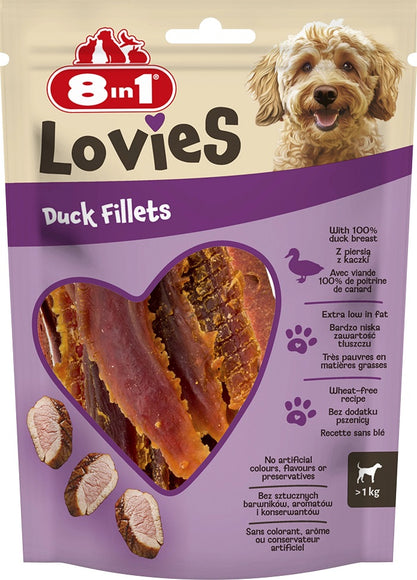 8in1 Lovies Duck Breast Fillets Dog Treats 80 g