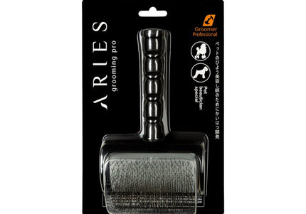 Aries Grooming Pro Medium-Hard Slicker Brush with 25 mm Pins