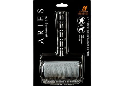 Aries Grooming Pro Medium-Soft Slicker Brush with 15 mm Pins