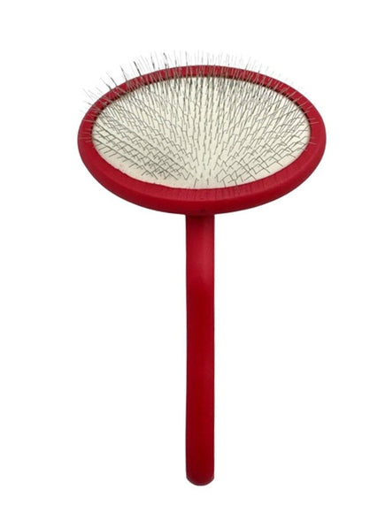 Aries Grooming Pro Medium-Soft Oval Slicker Brush with 12 mm Pins
