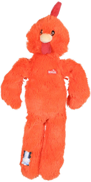 Zolux Furry Farm Brock Rooster Plush Dog Toy with Squeaker