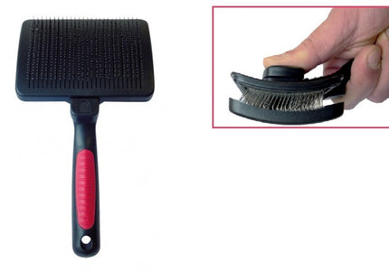 Ideal Dog Self-Cleaning Slicker Brush – Medium Size, Ergonomic Handle, Easy Hair Removal