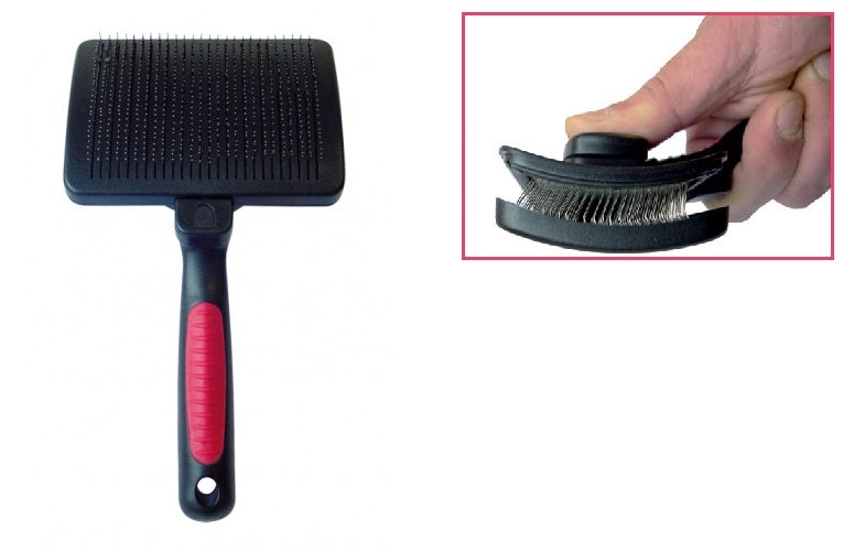 Ideal Dog Self-Cleaning Slicker Brush – Medium Size, Ergonomic Handle, Easy Hair Removal