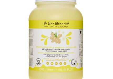 Iv San Bernard Fruit of the Groomer Ginger and Elderberry Cleansing Shampoo - 3 L