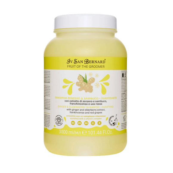 Iv San Bernard Fruit of the Groomer Ginger and Elderberry Cleansing Shampoo - 3 L
