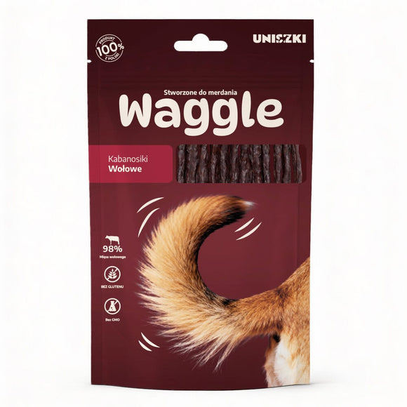 Uniszki Waggle Beef Kabanos Dog Treats, 60 g