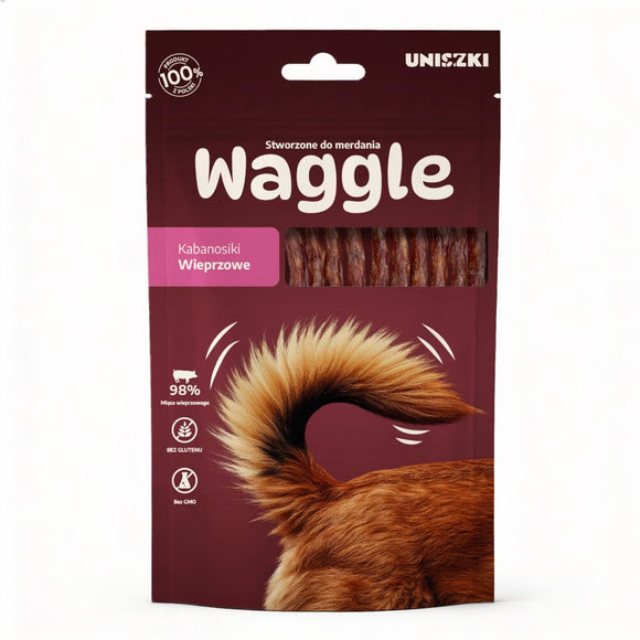 Uniszki Waggle Pork Snack Sticks Dog Treats - 60 g