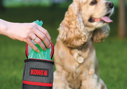 KONG Travel Pick-Up Pouch – Compact Waste Bag Holder with Secure Zipper and Clip Attachment
