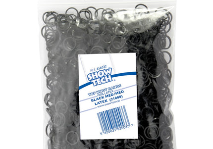 Show Tech Latex Rubber Bands – Black, 0.8 cm Diameter, 1000 Pack, Durable and Flexible