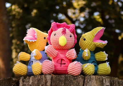 Dashi Trici Dino Toy – Pink Dinosaur Chew Toy with Treat Slot, Durable Design