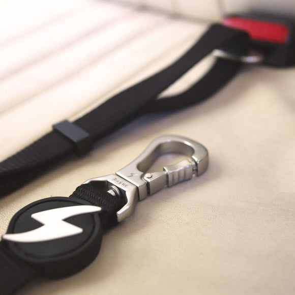 Dashi Solid Black Seat Belt – Adjustable Car Leash with Secure Clip, Durable Nylon Design