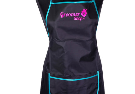 Waterproof Grooming Apron – Adjustable Fit with Pocket and Turquoise Trim, Durable Protection