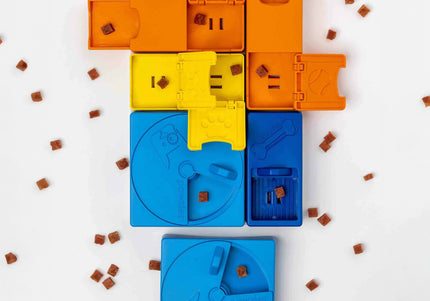 Pawzler Interactive Dog Puzzle Rainbow Set – Modular Enrichment Toy, 8-Piece Colorful Design