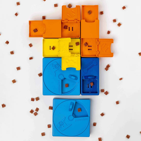 Pawzler Interactive Dog Puzzle Rainbow Set – Modular Enrichment Toy, 8-Piece Colorful Design