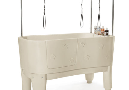 Blovi Large Stationary Grooming Bathtub – Ecru, Spacious and Durable Design