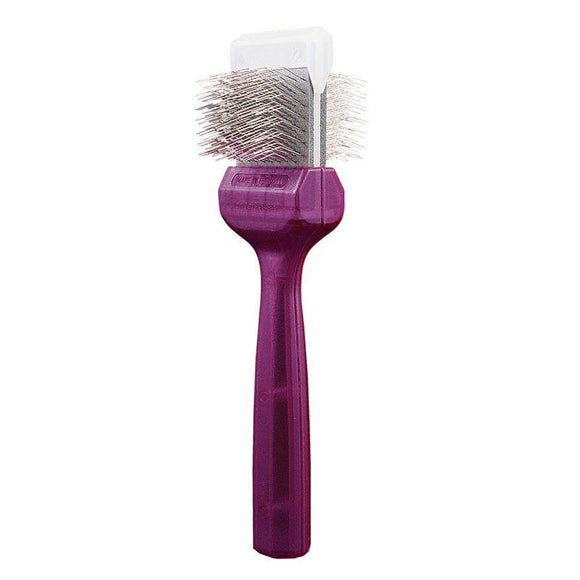 ActiVet Pro Firm Lila Grooming Brush 4.5cm – Hard Double-Sided Flexible Design for Thick Coats