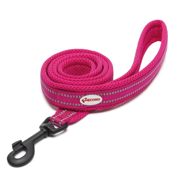 Record Atlante Reflective Dog Leash – High-Quality Fuchsia Lead, 110cm, Large Size