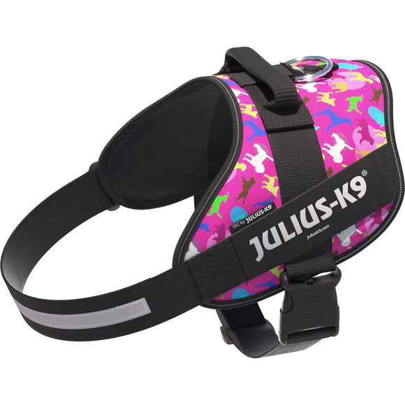 Julius-K9 IDC Powerharness Dogz – Reflective Dog Harness with Colorful Pattern, Size 0