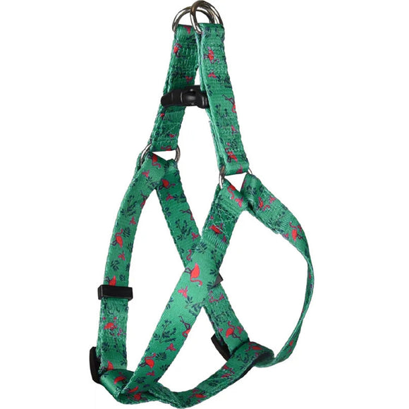 Flamingo Step&Go Samar Green Harness – XS Nylon Step-In Design with Leaf Pattern