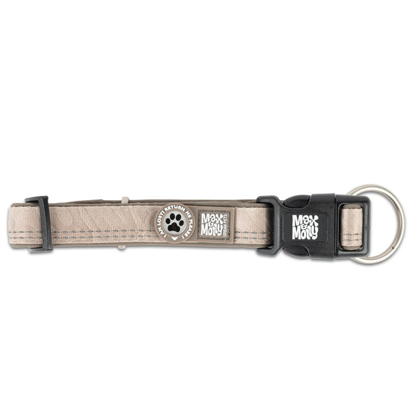 Max&Molly GOTCHA! Smart ID Matrix 2.0 Collar – Sand Beige, Medium, QR Tag Security