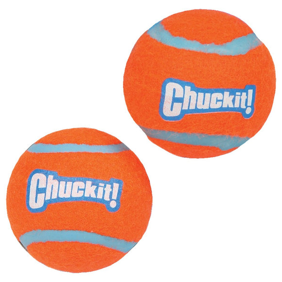 Chuckit! Medium Tennis Balls 6.4cm – Durable Non-Squeak Play Balls, 2 Pack