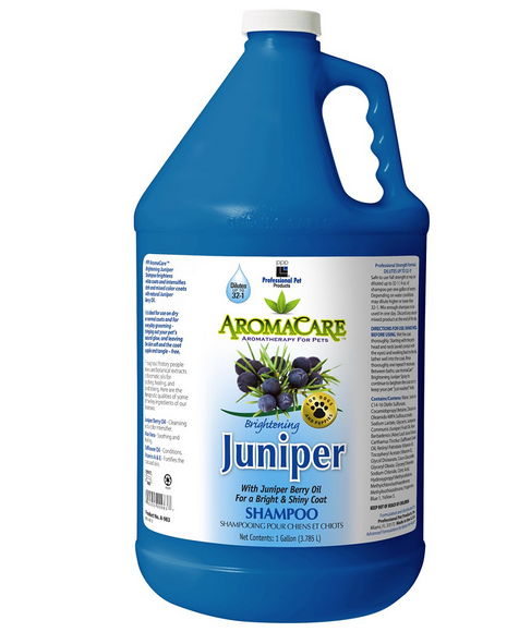 PPP AromaCare Juniper Brightening Shampoo – Concentrated 1:32 Formula, 3.8L, Enhances Coat Shine